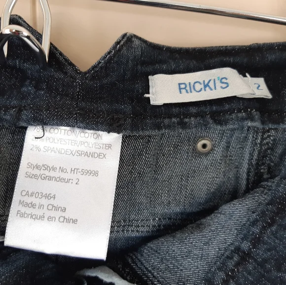 Ricki's Dark Denim Jean Skirt Size 2 Fall Urban Cowgirl Western Business Casual - Picture 3 of 7